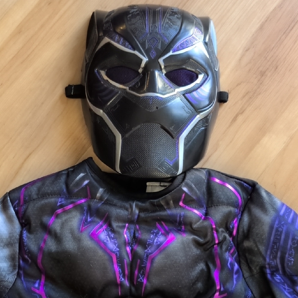 Kids Black Panther Costume - Black and Purple